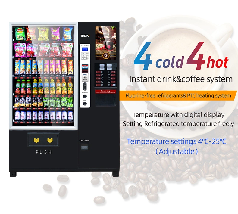 Tcn Commerical Instant Coffee &amp; Beverage Combination Automatic Vending Machine with Player
