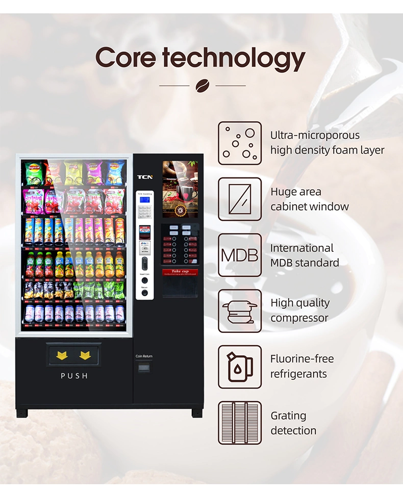 Tcn Commerical Instant Coffee &amp; Beverage Combination Automatic Vending Machine with Player