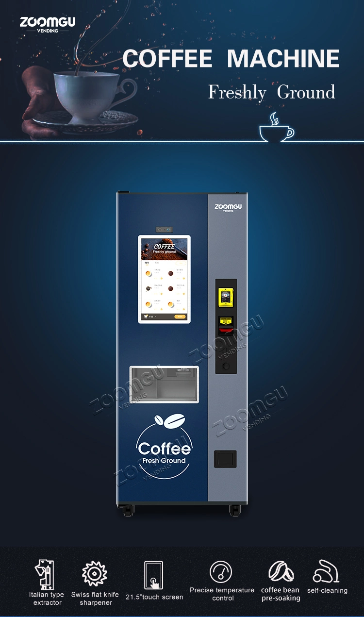 Zoomgu New Style OEM/ODM Hot Coffee Vending Machine with Touch Screen