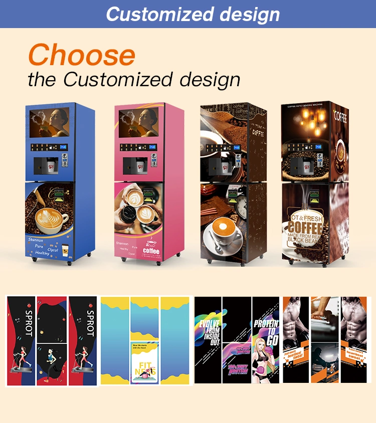 Hot and Cold Beverage Instant Coffee Vending Machine with Ice