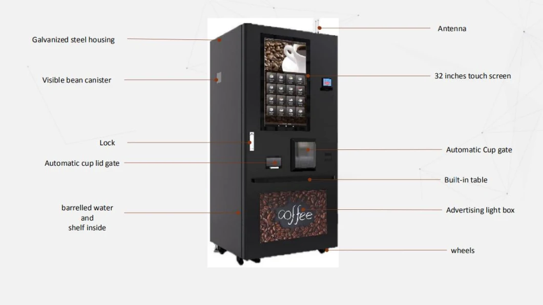 Leading Manufacture Iced Fresh Ground Coffee Vending Machine with Ice