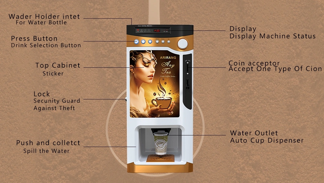 China Manufacture Desktop Instant Powder Coffee Vending Machine Le303V