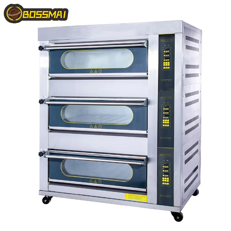 Catering Equipment Food Baking Machine Commercial Bakery 3 Deck 6 Trays Gas Ovens Kitchen Equipment Bakery Bread Machine Prices